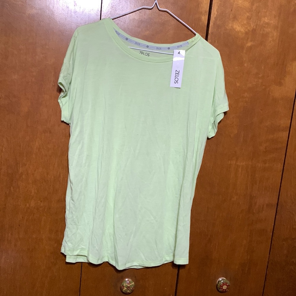 ZELOS- Sheer, Gummi Green Short Sleeve Shirt (M) 🆕
